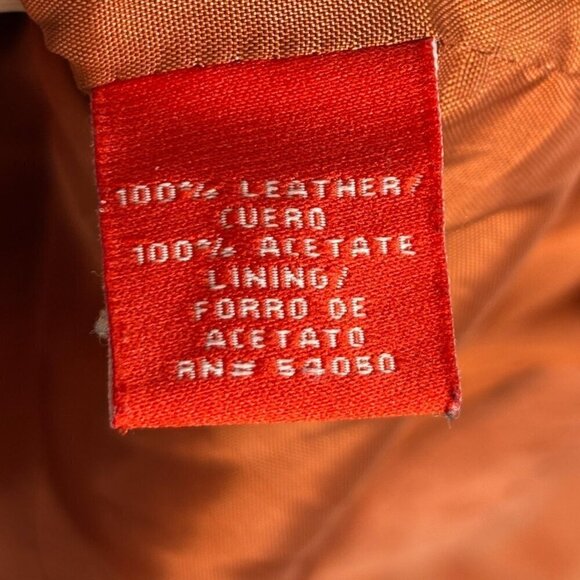VTG Anne Klein A-Line Womens Suede Leather Jacket Size 12 Orange Brown Cropped - Picture 5 of 11